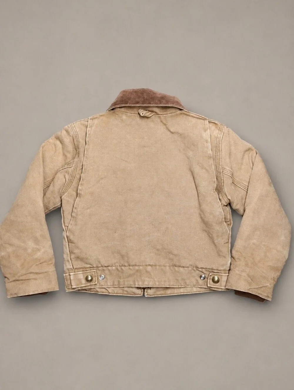 Vintage 1993 Carhartt JQ506 Youth 6 Detroit Jacket USA Brown Duck Workwear